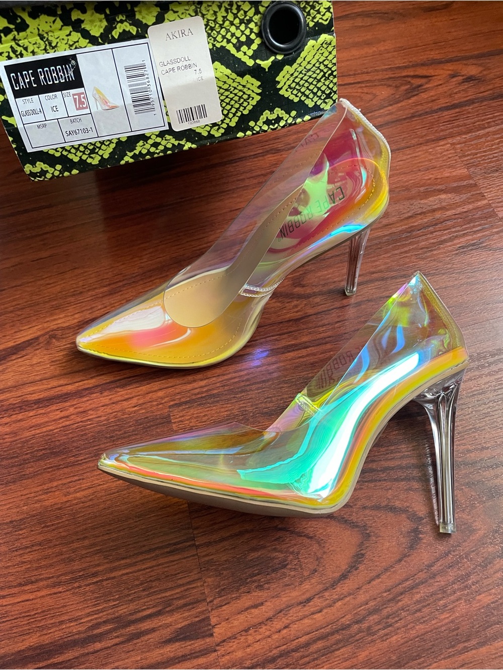 Cape Robbin Iridescent Pointed-Toe Stiletto Pumps - Multicolor Sheen